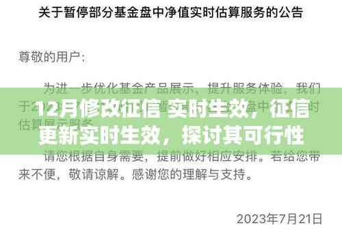 探讨征信实时更新可行性及影响,以征信系统改革为例的探讨